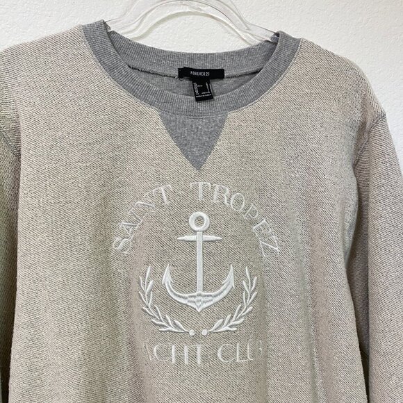 Forever 21 Saint-Tropez Yacht Club Pullover French Terry Size Large - Picture 3 of 7